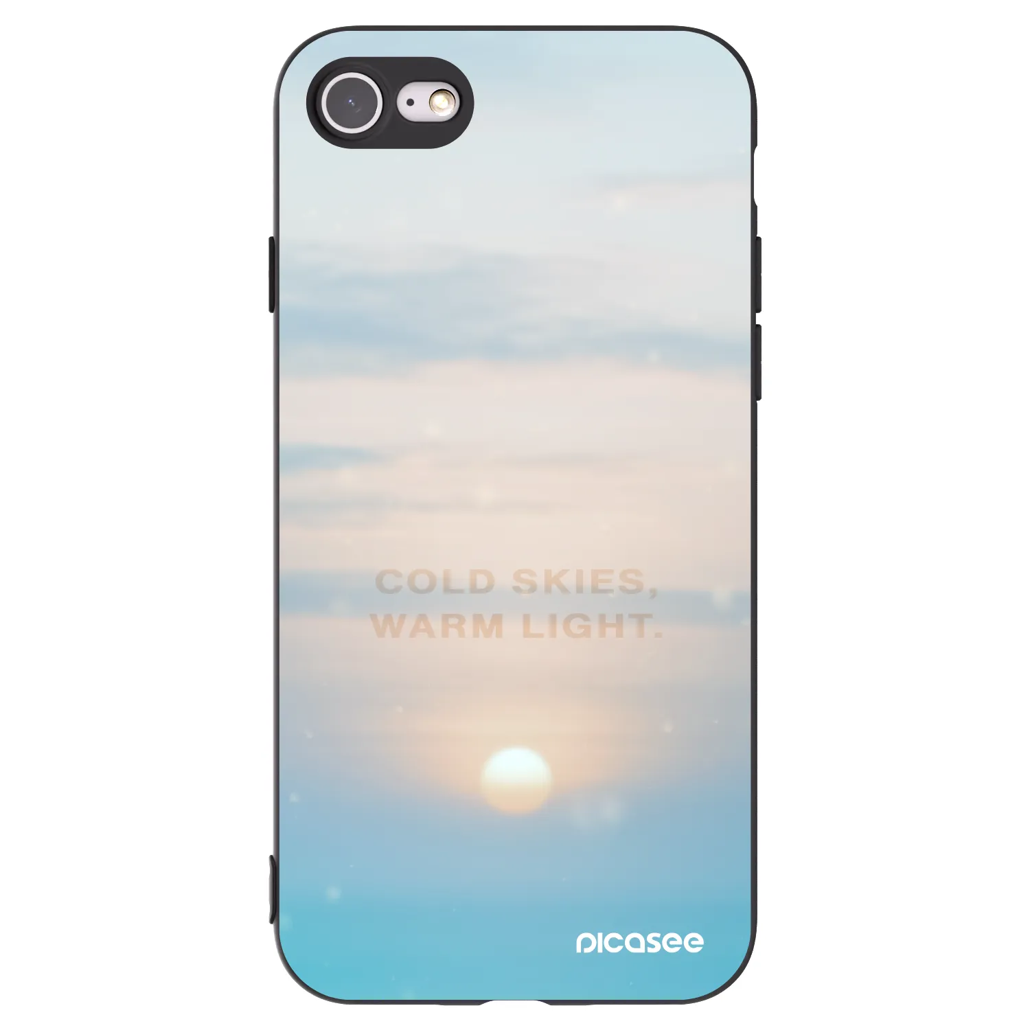Picasee silikonowe czarne etui na Apple iPhone 8 - COLD SKIES
