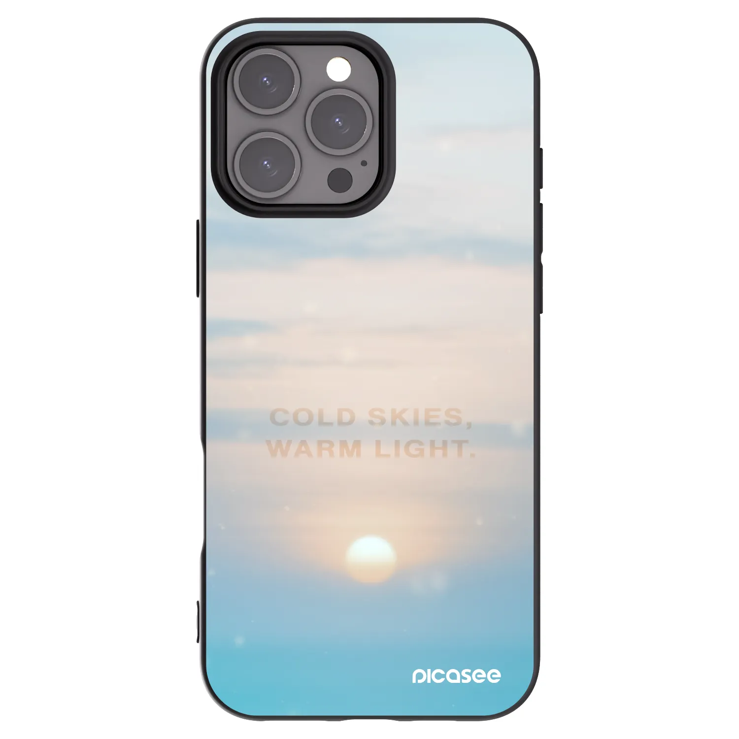 Picasee silikonowe czarne etui na Apple iPhone 16 Pro Max - COLD SKIES