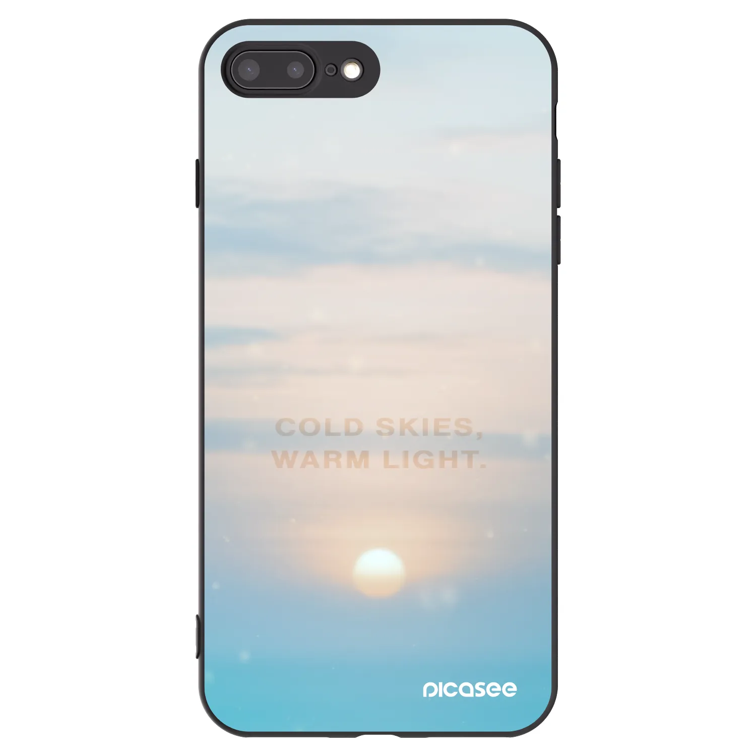 Picasee silikonowe czarne etui na Apple iPhone 8 Plus - COLD SKIES