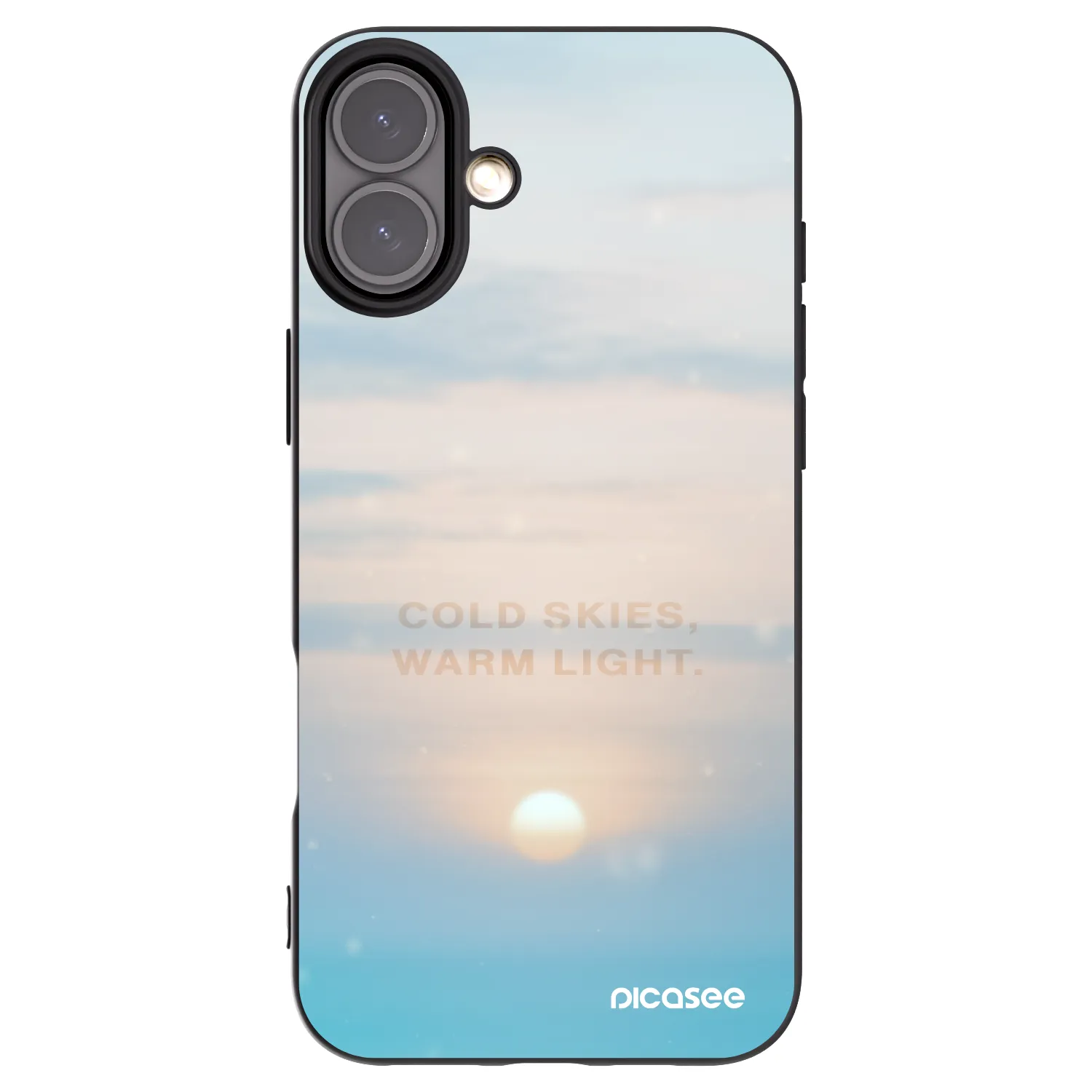 Picasee silikonowe czarne etui na Apple iPhone 16 Plus - COLD SKIES