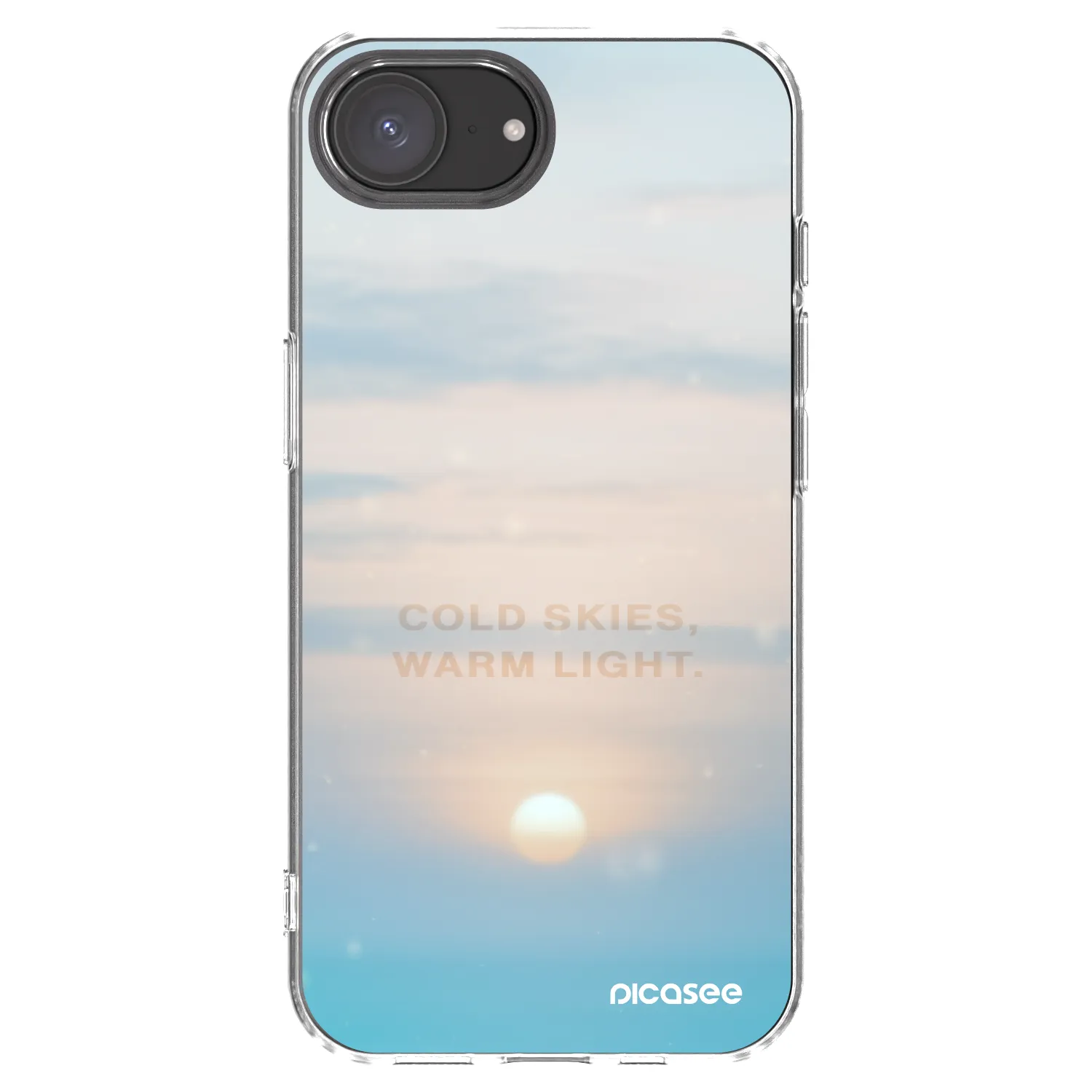 Picasee silikonowe przeźroczyste etui na Apple iPhone 16e - COLD SKIES
