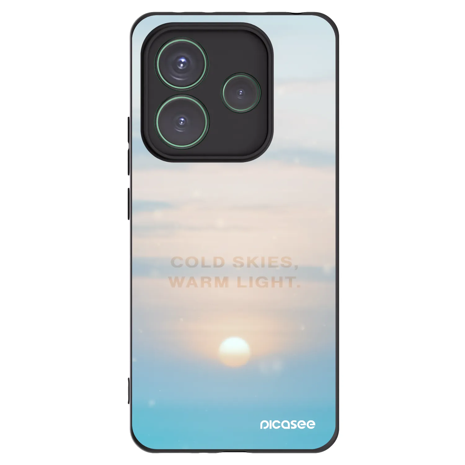 Picasee silikonowe czarne etui na Xiaomi Redmi Note 14 5G - COLD SKIES