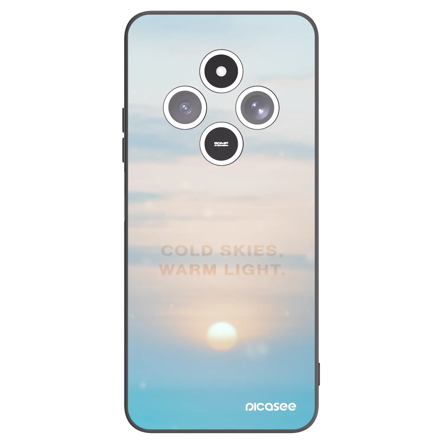 Picasee silikonowe czarne etui na Xiaomi Redmi 14C - COLD SKIES