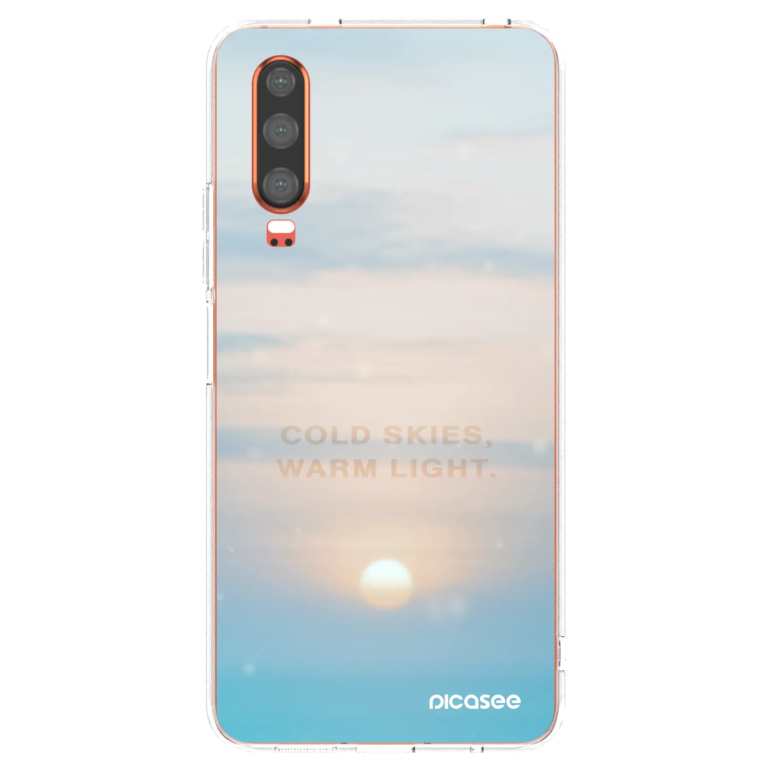 Picasee silikonowe przeźroczyste etui na Huawei P30 - COLD SKIES
