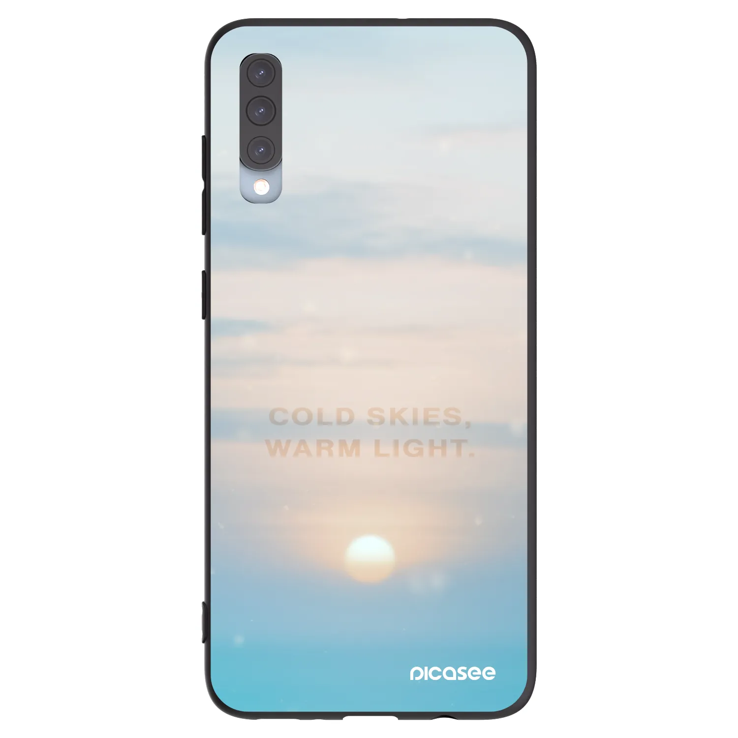 Picasee silikonowe czarne etui na Samsung Galaxy A70 A705F - COLD SKIES