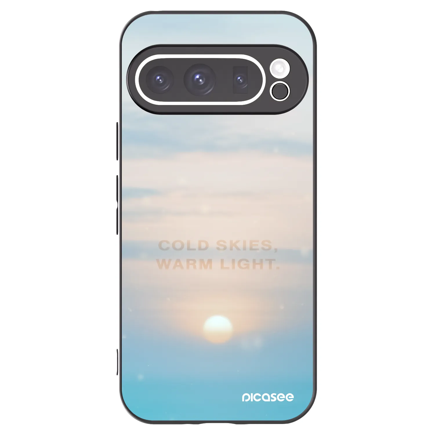 Picasee silikonowe czarne etui na Google Pixel 9 Pro XL - COLD SKIES