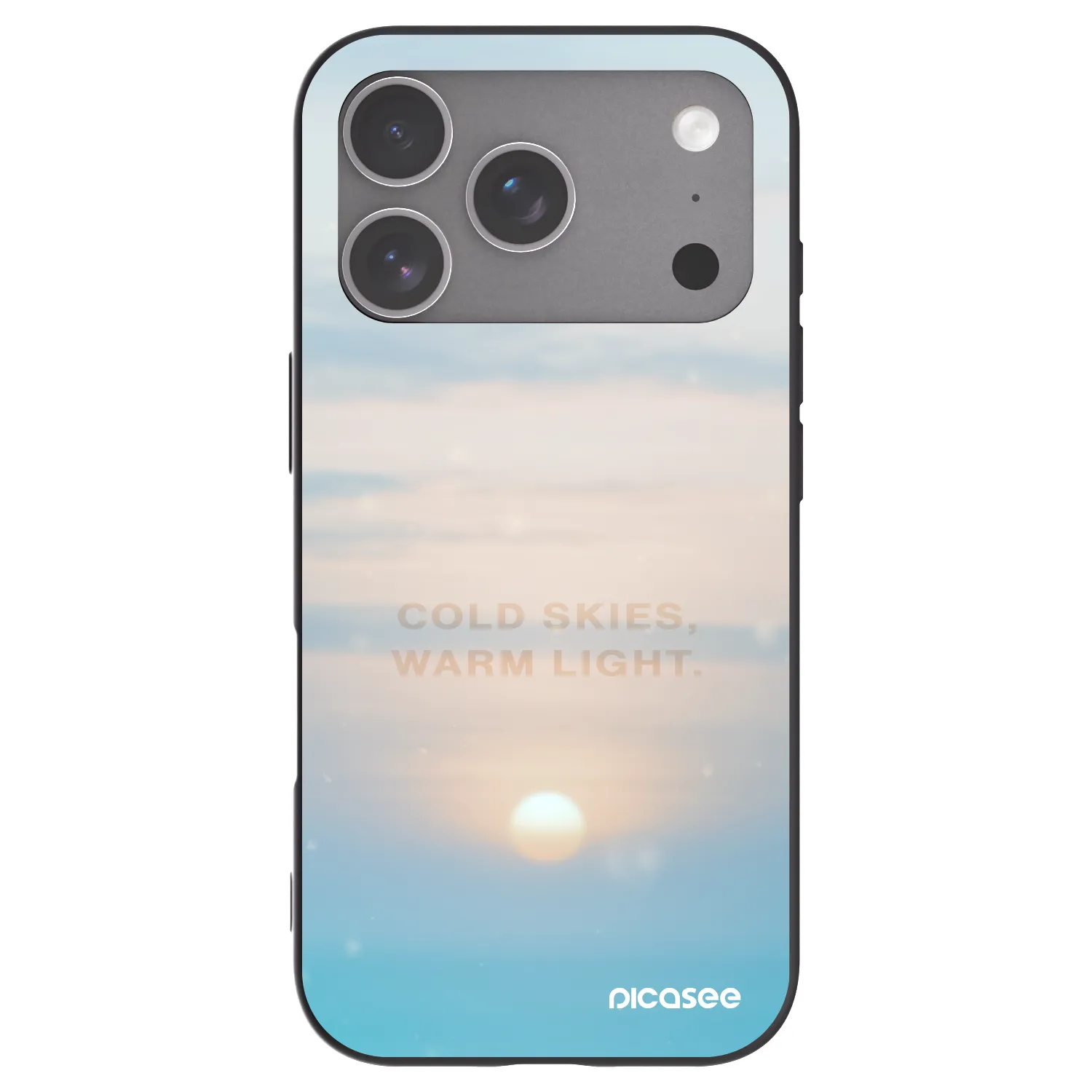 Picasee silikonowe czarne etui na Apple iPhone 18 Pro - COLD SKIES