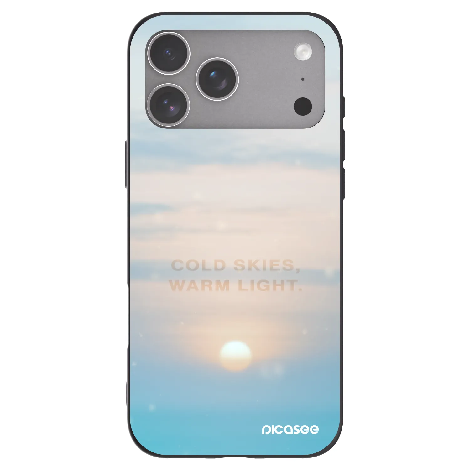 Picasee silikonowe czarne etui na Apple iPhone 18 Pro Max - COLD SKIES