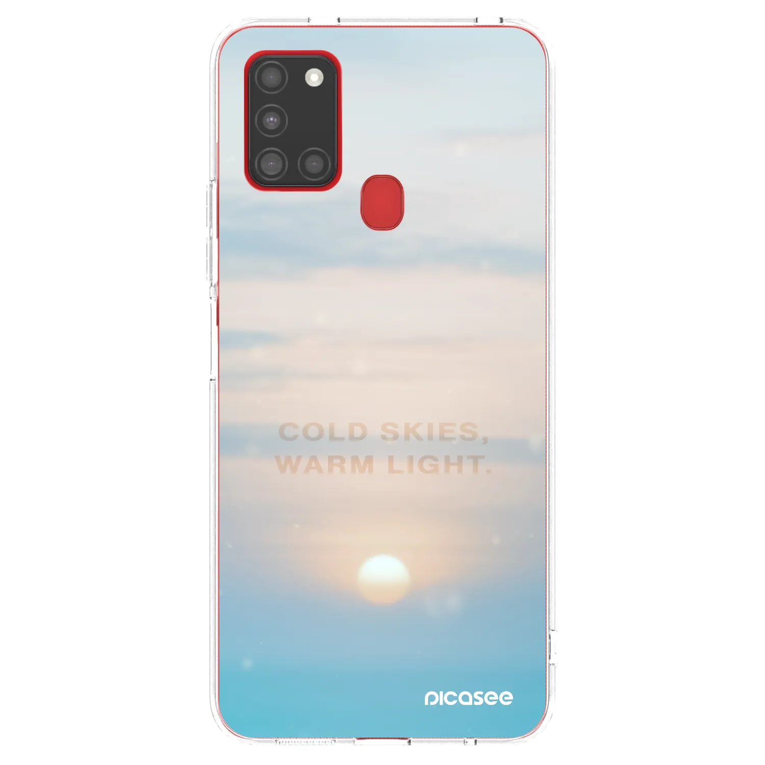 Picasee silikonowe przeźroczyste etui na Samsung Galaxy A21s - COLD SKIES
