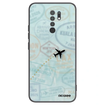 Picasee silikonowe czarne etui na Xiaomi Redmi 9 - FLIGHT PATH