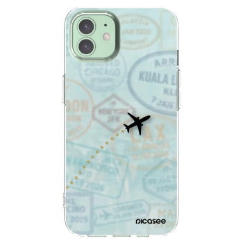Picasee silikonowe przeźroczyste etui na Apple iPhone 12 - FLIGHT PATH