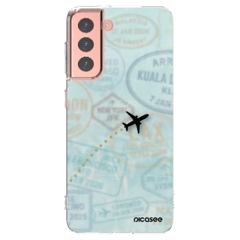 Picasee silikonowe przeźroczyste etui na Samsung Galaxy S21 5G G991B - FLIGHT PATH