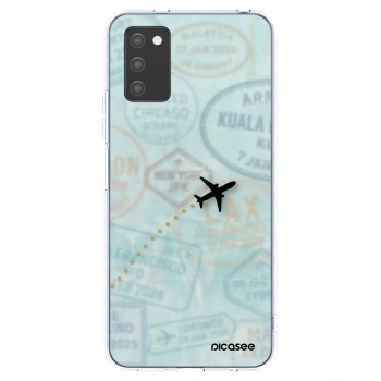 Picasee silikonowe przeźroczyste etui na Samsung Galaxy A02s A025G - FLIGHT PATH