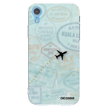 Picasee silikonowe przeźroczyste etui na Apple iPhone XR - FLIGHT PATH