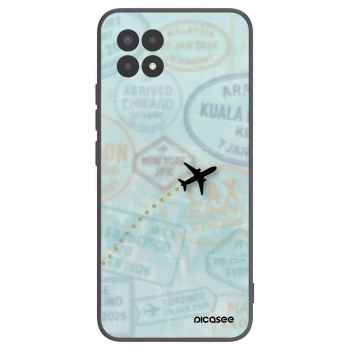 Picasee silikonowe czarne etui na Realme 8i - FLIGHT PATH