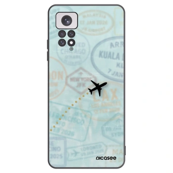 Picasee silikonowe czarne etui na Xiaomi Redmi Note 11 - FLIGHT PATH