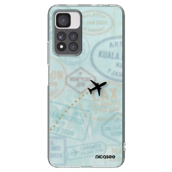 Picasee silikonowe przeźroczyste etui na Xiaomi Redmi Note 11 Pro+ 5G - FLIGHT PATH