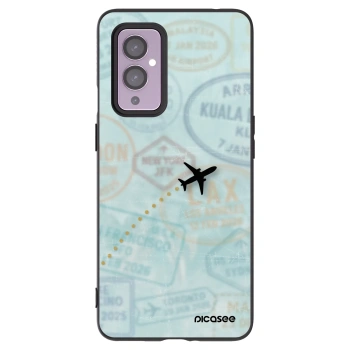 Picasee silikonowe czarne etui na OnePlus 9 - FLIGHT PATH