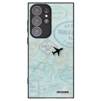 Picasee silikonowe czarne etui na Samsung Galaxy S23 Ultra 5G - FLIGHT PATH