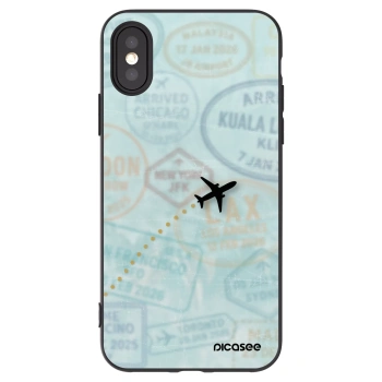 Picasee silikonowe czarne etui na Apple iPhone X/XS - FLIGHT PATH
