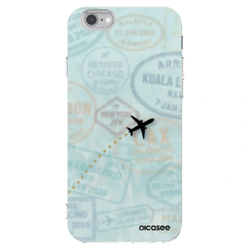 Picasee silikonowe przeźroczyste etui na Apple iPhone 6/6S - FLIGHT PATH