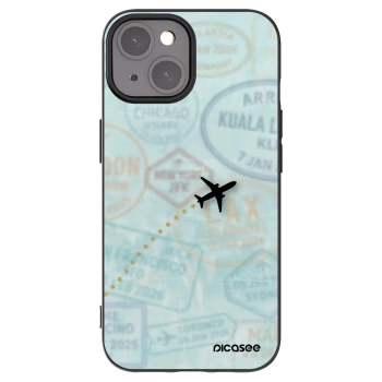 Picasee silikonowe czarne etui na Apple iPhone 15 - FLIGHT PATH