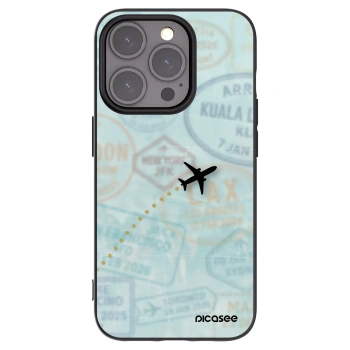 Picasee silikonowe czarne etui na Apple iPhone 15 Pro - FLIGHT PATH