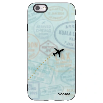 Picasee silikonowe czarne etui na Apple iPhone 6/6S - FLIGHT PATH
