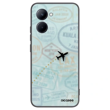 Picasee silikonowe czarne etui na Realme C33 (2023) - FLIGHT PATH