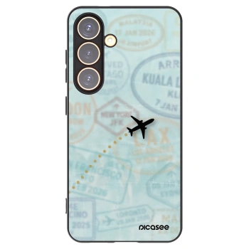 Picasee silikonowe czarne etui na Samsung Galaxy S24 S921B 5G - FLIGHT PATH