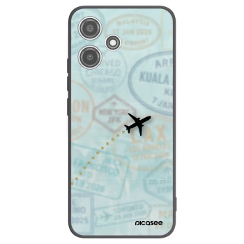 Picasee silikonowe czarne etui na Xiaomi Redmi 12 5G - FLIGHT PATH