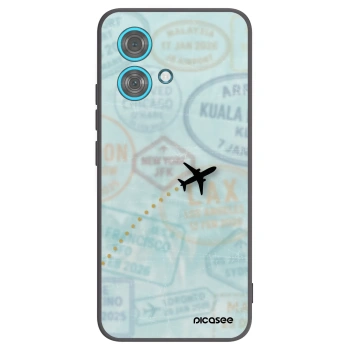 Picasee silikonowe czarne etui na Motorola Edge 40 Neo - FLIGHT PATH