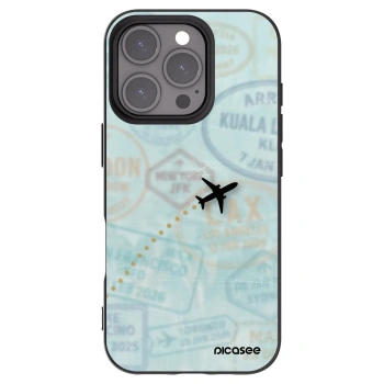 Picasee silikonowe czarne etui na Apple iPhone 16 Pro - FLIGHT PATH