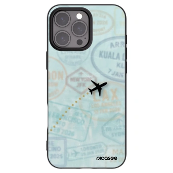 Picasee silikonowe czarne etui na Apple iPhone 16 Pro Max - FLIGHT PATH