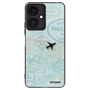 Picasee silikonowe czarne etui na Xiaomi Redmi 13C 5G - FLIGHT PATH