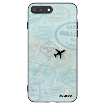 Picasee silikonowe czarne etui na Apple iPhone 8 Plus - FLIGHT PATH