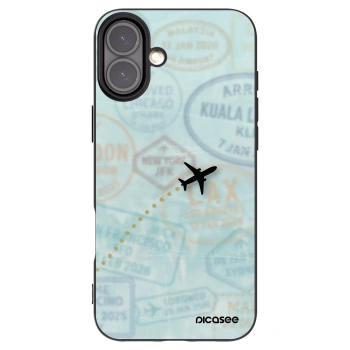 Picasee silikonowe czarne etui na Apple iPhone 16 Plus - FLIGHT PATH