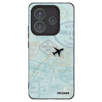 Picasee silikonowe czarne etui na Xiaomi Redmi Note 14 5G - FLIGHT PATH