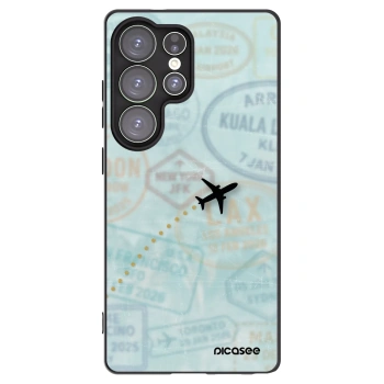 Picasee silikonowe czarne etui na Samsung Galaxy S25 Ultra 5G - FLIGHT PATH