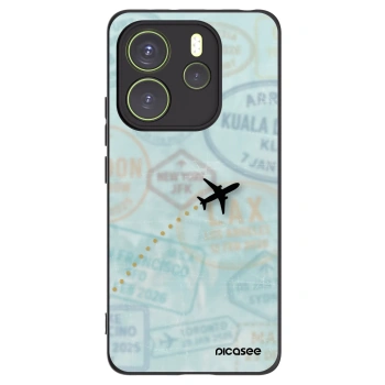 Picasee silikonowe czarne etui na Xiaomi Redmi Note 14 4G - FLIGHT PATH