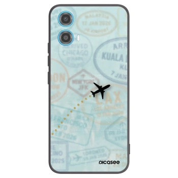 Picasee silikonowe czarne etui na Motorola Moto G34 5G - FLIGHT PATH