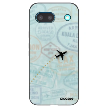 Picasee silikonowe czarne etui na Google Pixel 8a - FLIGHT PATH