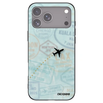 Picasee silikonowe czarne etui na Apple iPhone 17 Pro Max - FLIGHT PATH