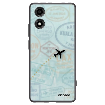 Picasee silikonowe czarne etui na Motorola Moto E14 - FLIGHT PATH