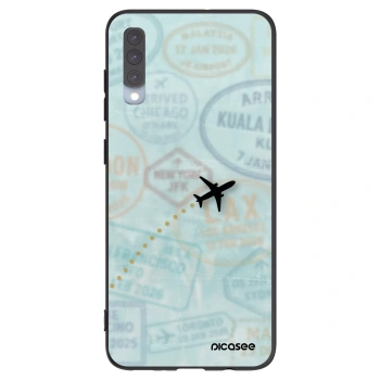 Picasee silikonowe czarne etui na Samsung Galaxy A70 A705F - FLIGHT PATH