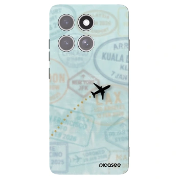 Picasee silikonowe czarne etui na Motorola Edge 60 Pro - FLIGHT PATH