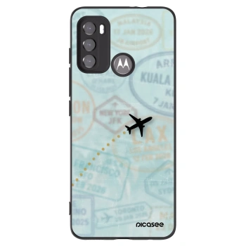Picasee silikonowe czarne etui na Motorola Edge 60 5G - FLIGHT PATH