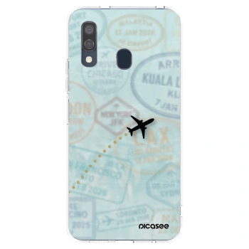 Picasee silikonowe przeźroczyste etui na Samsung Galaxy A40 A405F - FLIGHT PATH