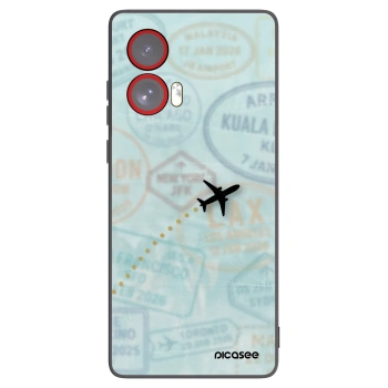 Picasee silikonowe czarne etui na Motorola Edge 50 Fusion - FLIGHT PATH