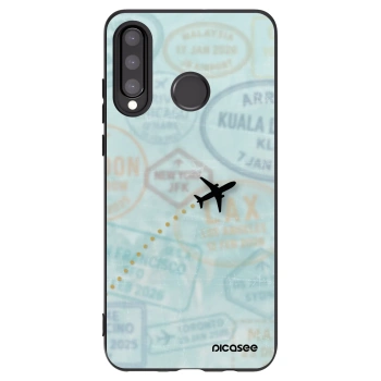Picasee silikonowe czarne etui na Huawei P30 Lite - FLIGHT PATH